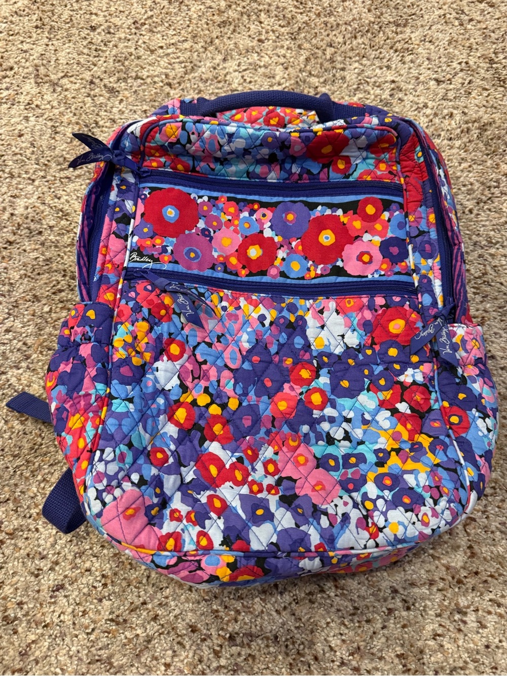Vera Bradley Quilted Floral Backpack - Purple Multi